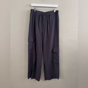 WAYF Lightweight Cargo Wide Leg Pants Charcoal‎ Grey Size M